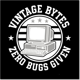 Old Computer PC Vintage Bytes Zero Bugs Given Posters and Art
